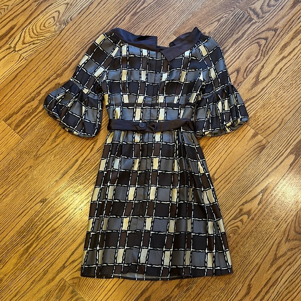 Nanette Lepore Woman’s Brown Silk Dress Size 0 - Picture 3 of 7